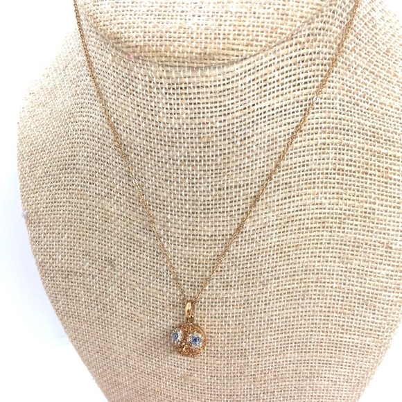 3/$30 FOSSIL ROSE GOLD TONE OWL FACE DRUZY OWL CRYSTAL BALL CHAIN NECKLACE STEEL - Picture 6 of 14